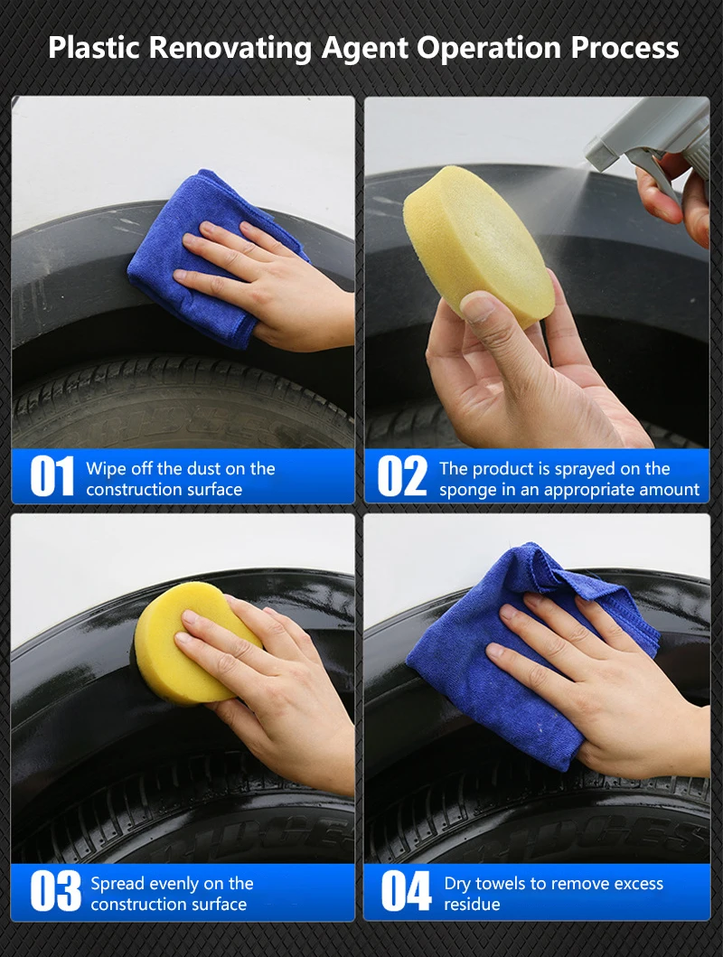 

Plastic Part Car Interior Exterior Retreading Agent Automotive Retreading Coating Remover Maintenance Car Cleaner 30ml