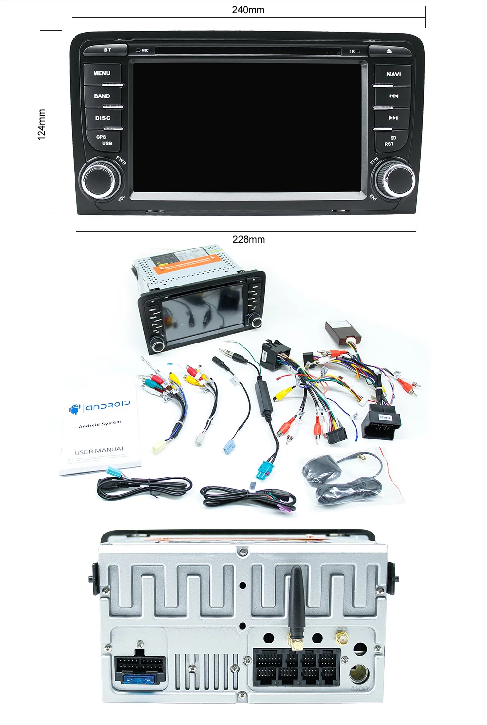 Ips DSP 4 Гб 2din Android 9 автомобильный Радио dvd-плеер для Audi A3 8P S3 2003-2012 RS3 Sportback Мультимедиа Навигация стерео головное устройство