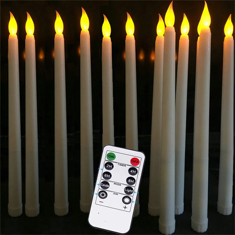 Упаковка из 12 свечей с теплым белым светом реалистичный пластиковый светильник
