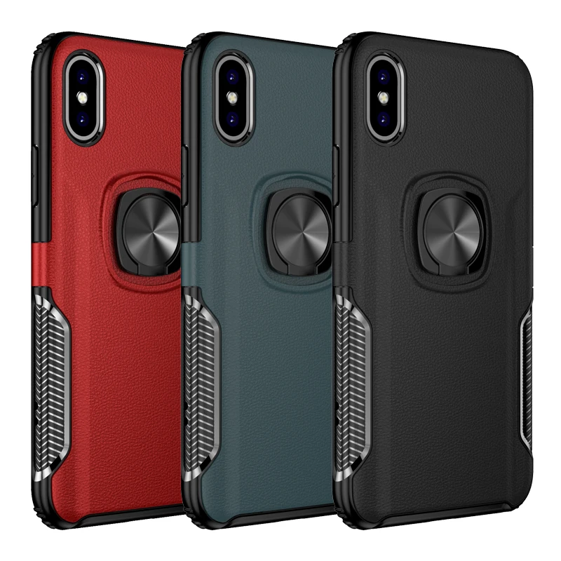 Ударопрочный защитный чехол для iPhone X XS Max XR Phone s кольцо на палец подставка
