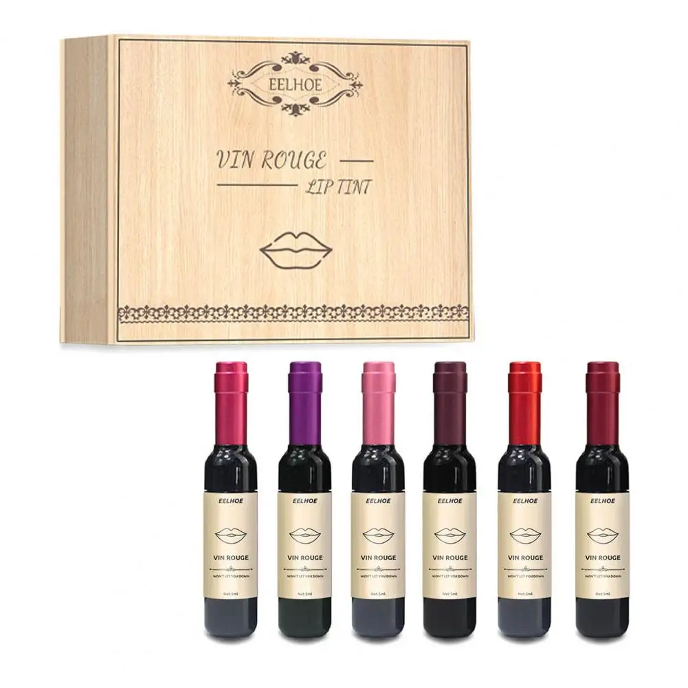 6 шт./корт. Бальзам для губ удобная влагостойкая фэнтезийная краска винная помада