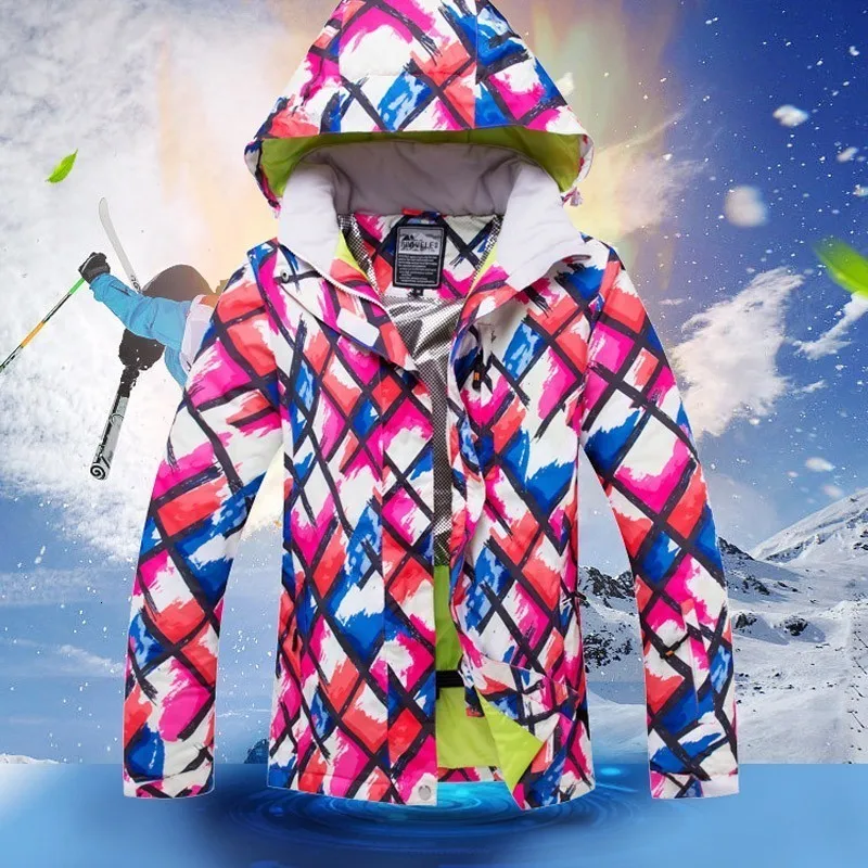 Лыжная куртка пальто для женщин ветрозащитная Водонепроницаемая Толстая теплая