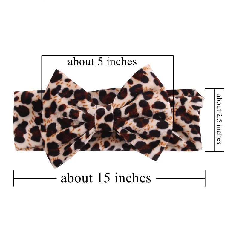Дизайнерская бархатная повязка для волос с леопардовым принтом 5 дюймов бант