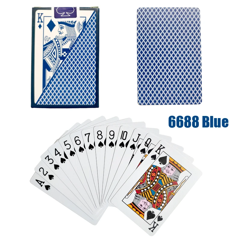 6688 BLUE Шаблон Baccarat пластиковые водонепроницаемые игральные карты игры техасский холдем покер карты; настольные игры 58*88 мм карты - Цвет: 6688 BLUE