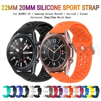 20mm 22mm silicone strap for samsung galaxy watch 3 41mm 45mm active 2 gear s2 s3 huawei gt2 pro watch band bracelet correa belt