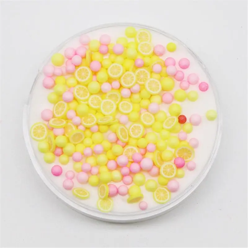 

Free Shipping Fruit Slice Foam Ball Cloud Fluffy Polymer Anti Stress Charms Cotton Mud