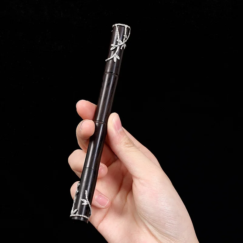 S925 Sterling Silver Retro Bamboo Ebony Gel Ink Pen Display Art | Дом и сад