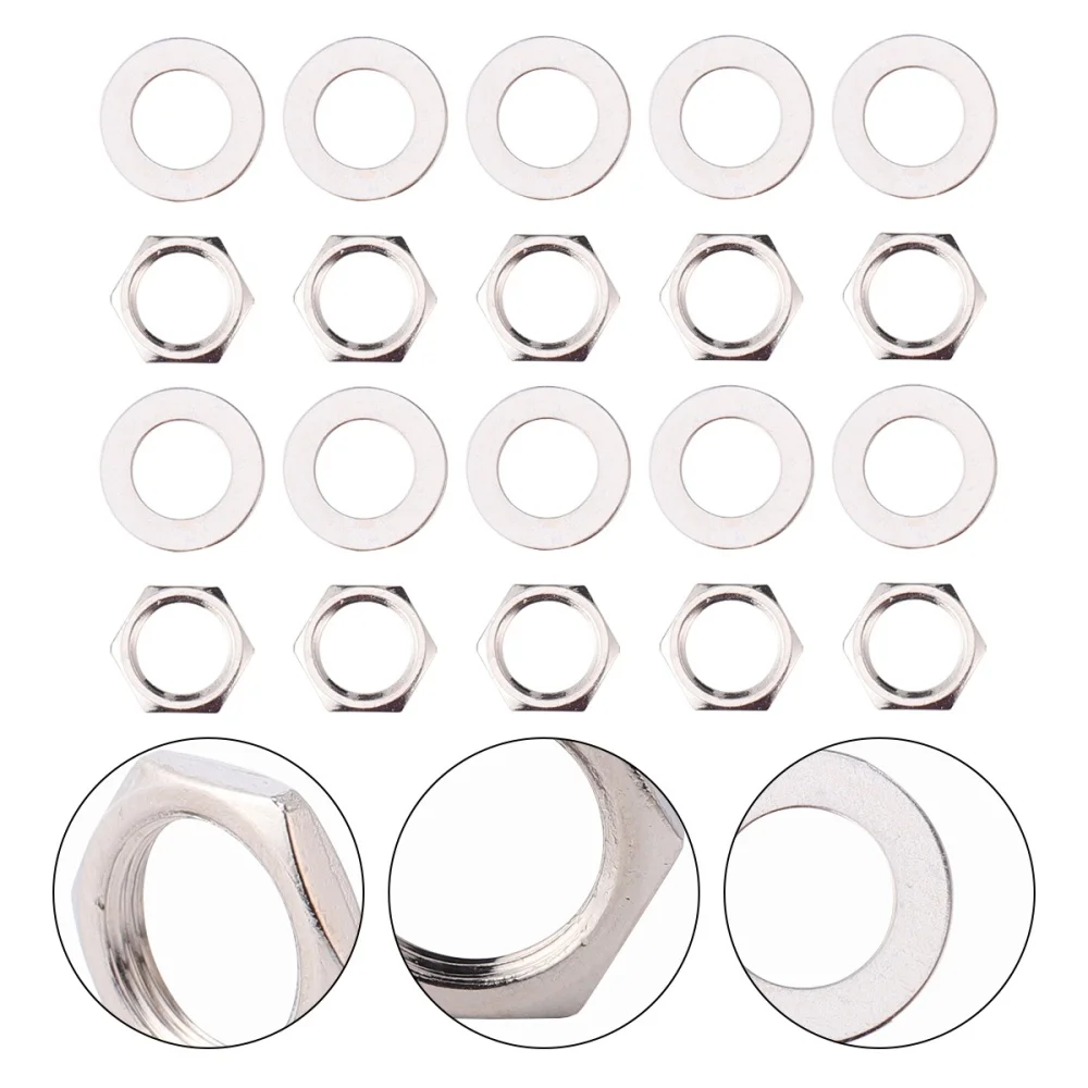 40 stücke gitarre mutter dichtung potentiometer mutter und dichtung kleine metall elektrische gitarre teile für home shop m7 stil free glo