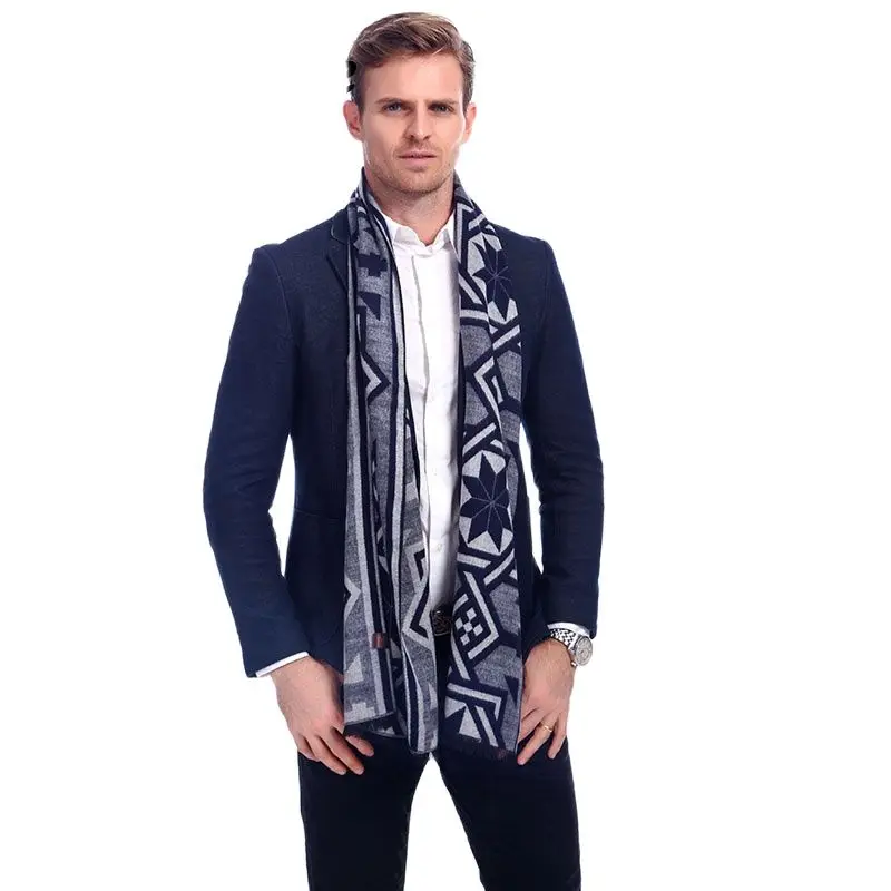 Новинка 2021 модные мужские шарфы на осень и зиму теплые шерстяные кашемировый