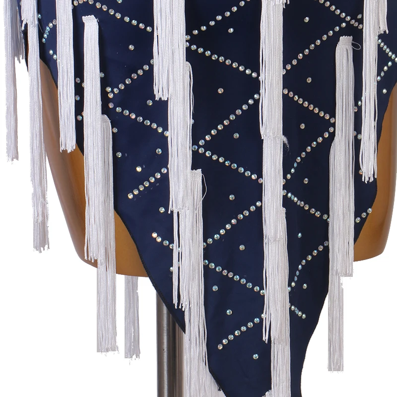 Женское платье для латиноамериканских танцев с бахромой и открытой спиной