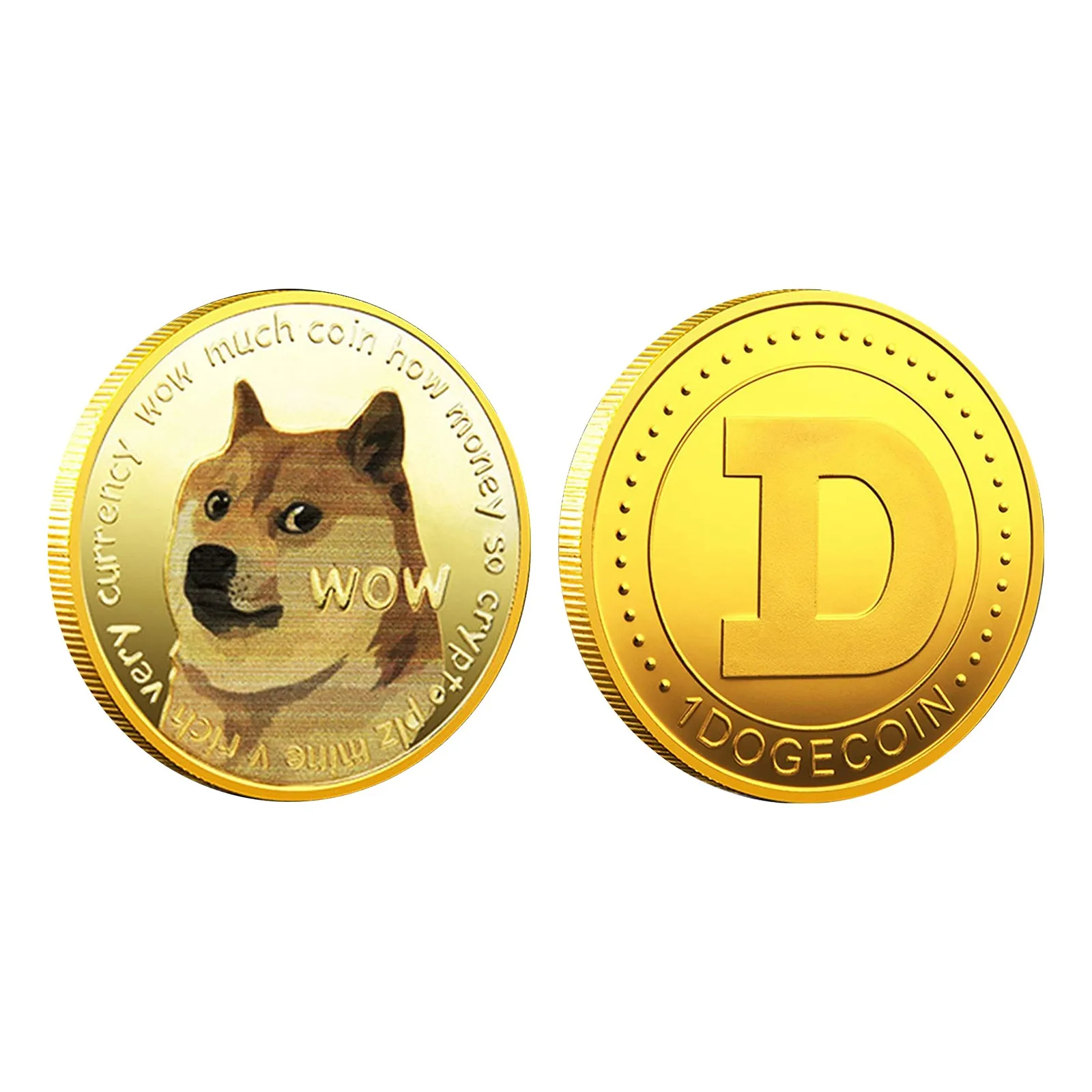 

Golden Coins Commemorative Plated Doge Coins Dogecoin Coins Funny Face Dog Commemorative Coin Collection Doge Pices De Monnaie