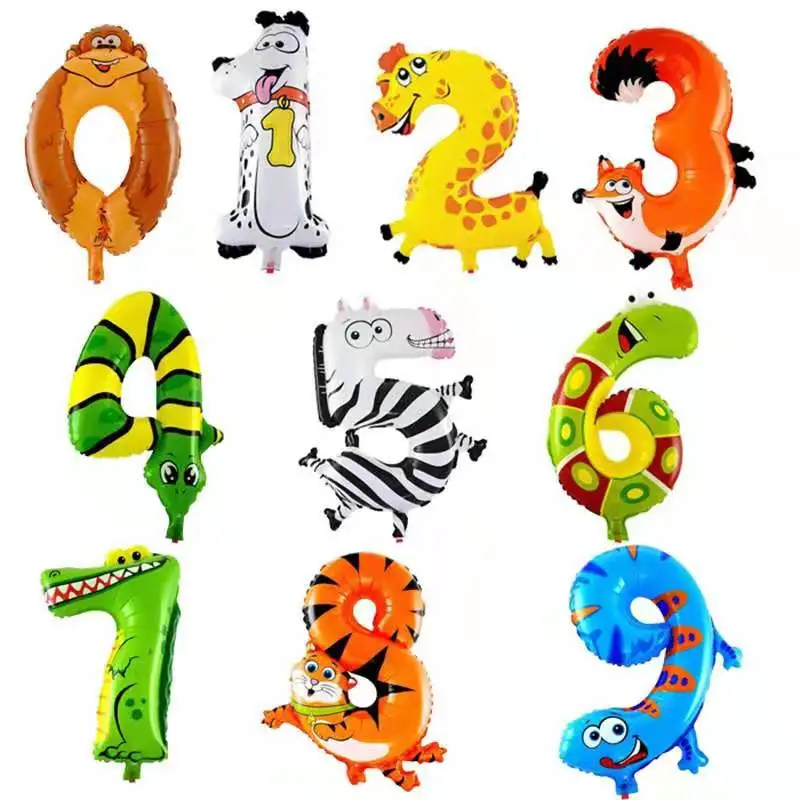 

1pcNew Animal Digital Modeling Birthday Party Decoration Children's Day Toys Wedding Decoration Aluminum Film Balloon