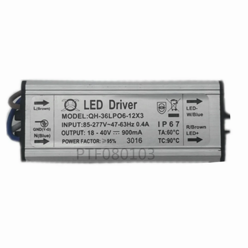 10 шт./лот 6-12x3 Вт DC18-40V 900mA 220 В светодиодный драйвер 18 Вт 30 Вт 36 Вт источник питания IP67 водонепроницаемый драйвер постоянного тока для прожектора