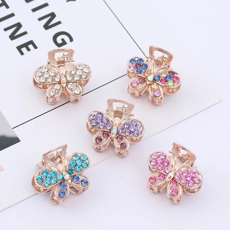 

Crystal Rhinestone Crown Butterfly Hair Claws Headwear Crab Claw Clip Hair Accessoires Hairpins Fashion Jewelry For Women Girls