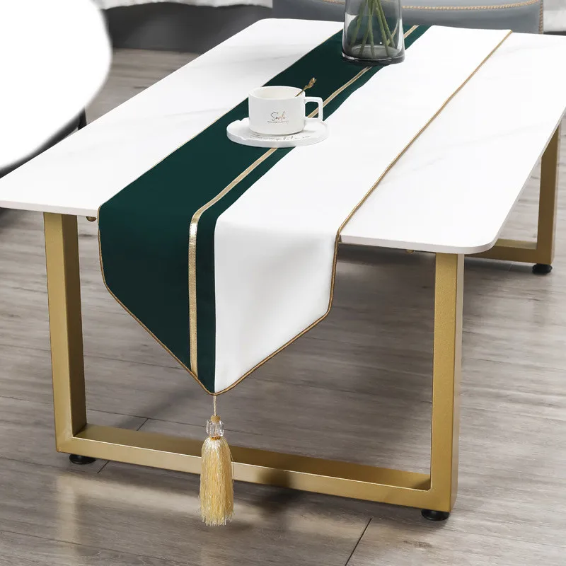 

Simple Modern Light Luxury Fabric Table Runners Tea Flag Shoe Cabinet TV Cabinet Decorative Cloth Noble Stitching Table Runner
