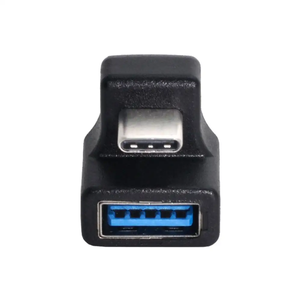 

180 Degree Up & Down Angled Type-C USB-C OTG to USB 5.0 Female Extension Adapter for Cell Phone & Tablet