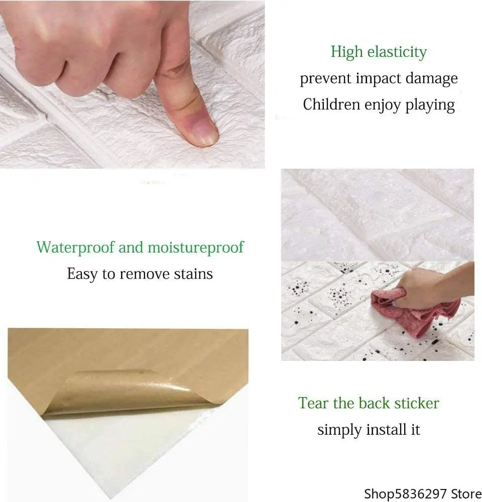 3D-наклейки на стену с изображением кирпичной стены самоклеящиеся панели