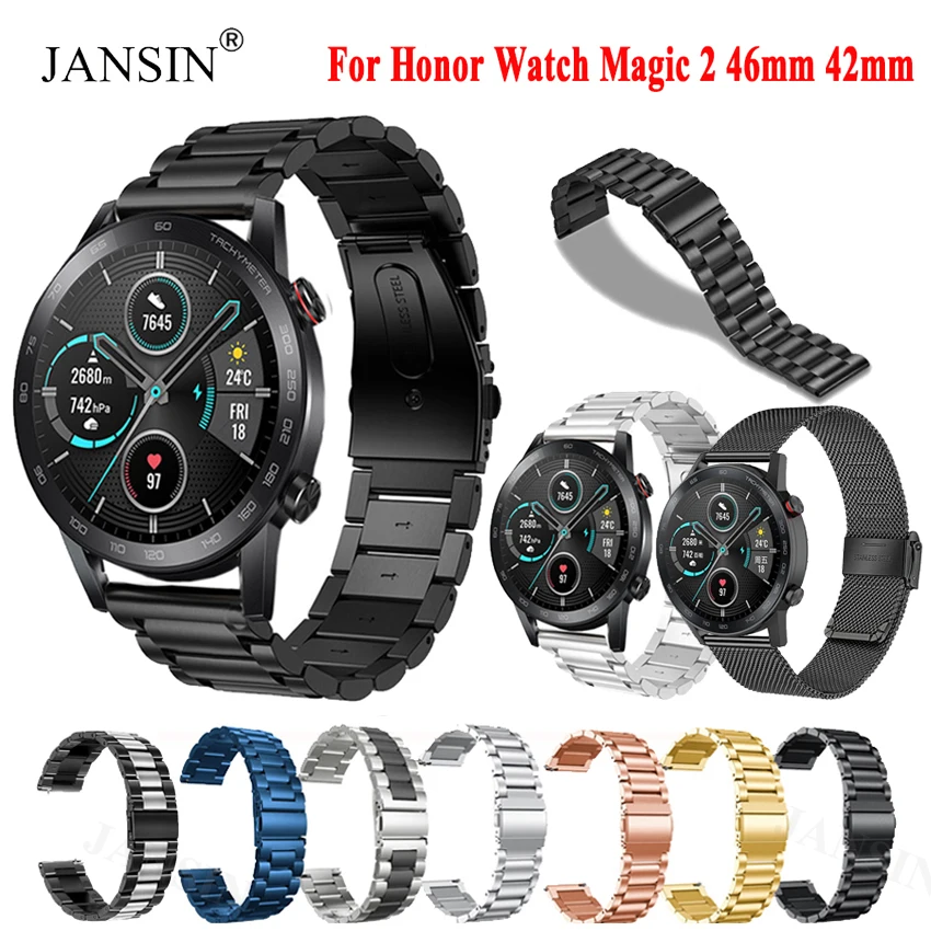 Металлический ремешок для honor magic watch 2 46 мм браслет из нержавеющей стали Huawei Honor Magic