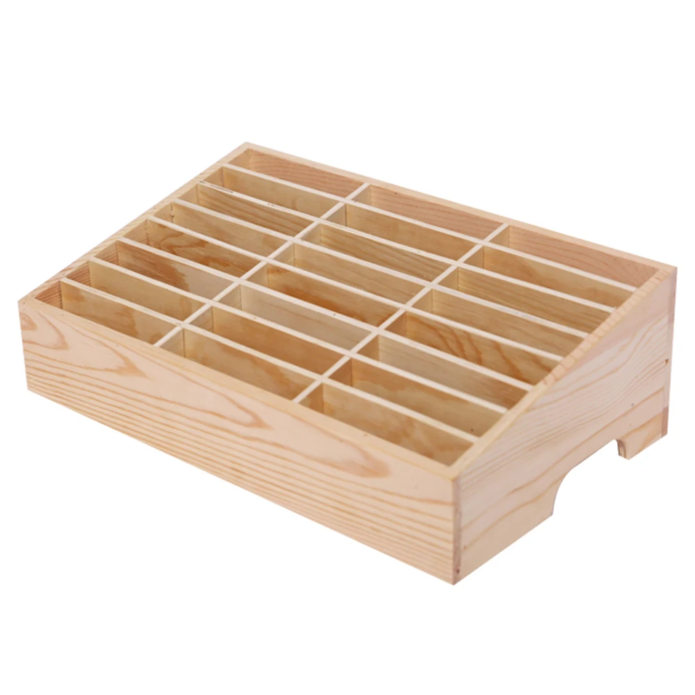 Настольные Предметы ящик для хранения офиса классе 24 Сетки Деревянный сотовый