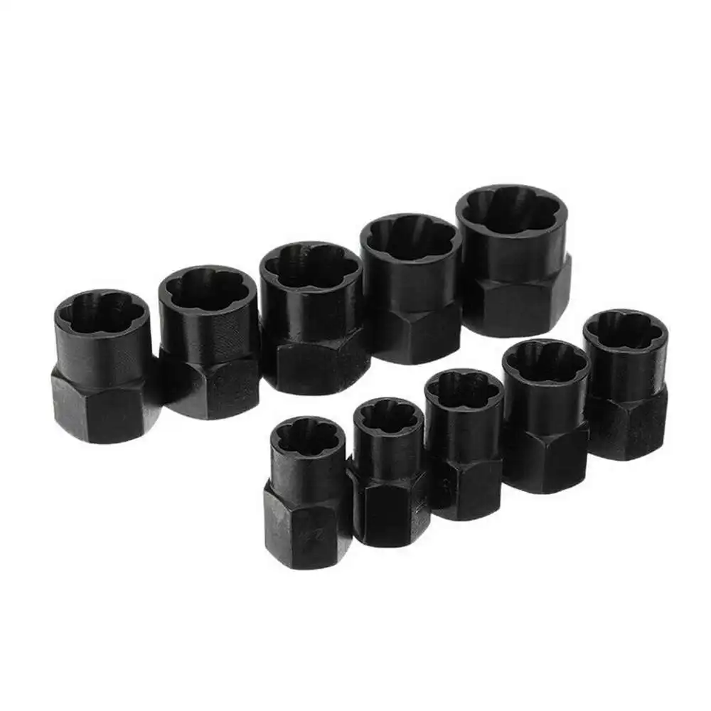 

10PCS Broken Nut Extractor Socket Head Hexagon Nut Bolt Removal Tool Socket Wrench Supplies