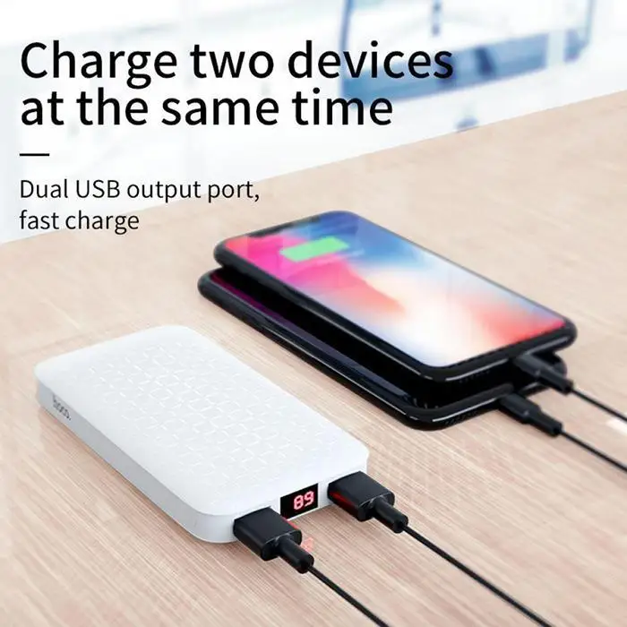 Hoco 20000mAh портативное зарядное устройство с двумя USB быстрой зарядкой мобильное