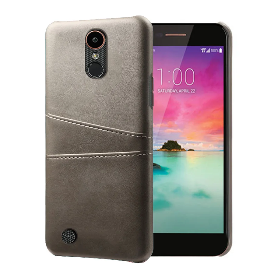 Кожаный держатель для карт чехол для телефона для LG Nexus 5X Magna Q6 V10 V20 V30 V40 X Мощность 2 X Стиль X5 Мощность 2 K40 чехол для телефона - Цвет: Светло-Серый