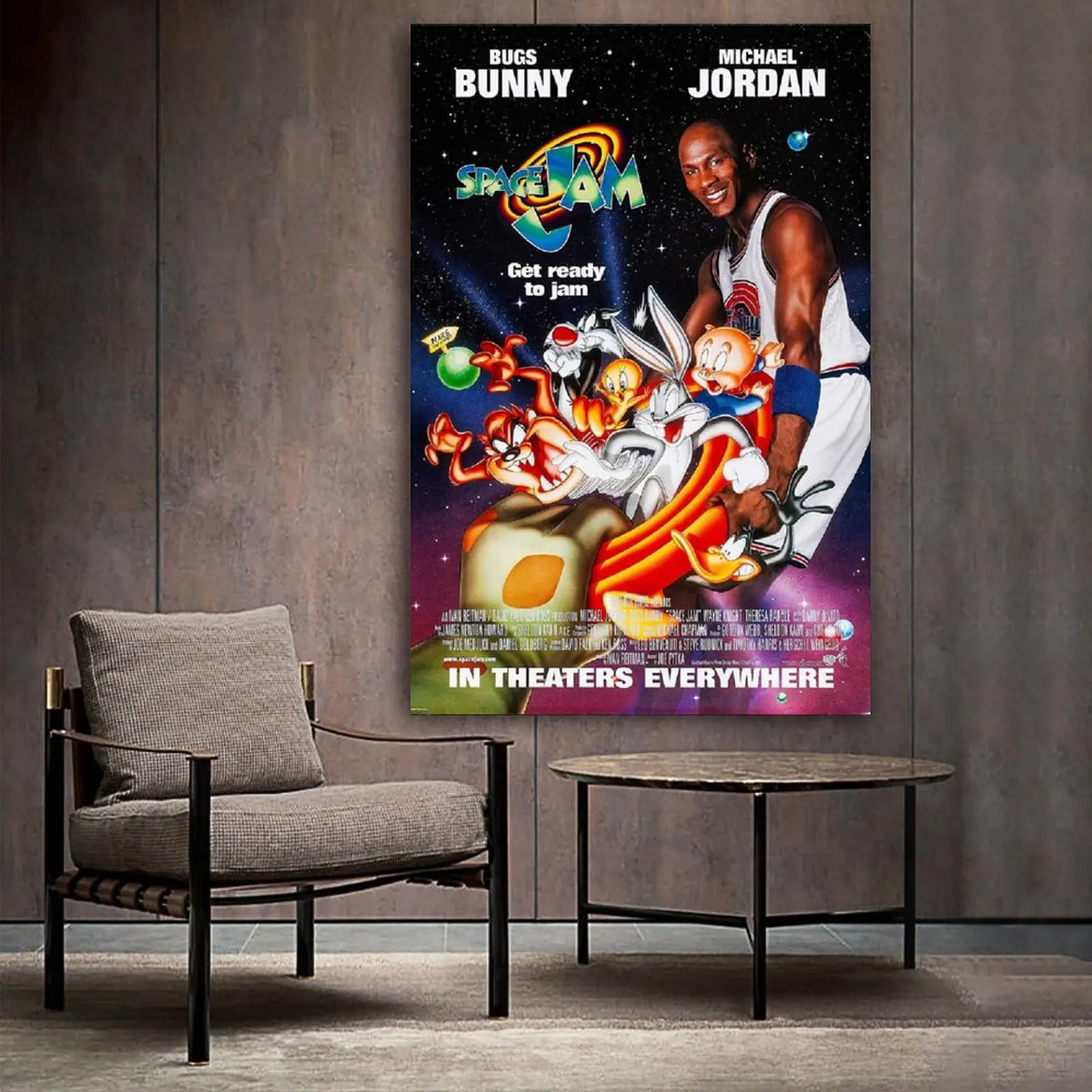 

Space Jam Poster Movie F Michael Jordan Bill Murray Wayne Knight Theresa Randle Nordic Decoration Canvas for Home Room Wall