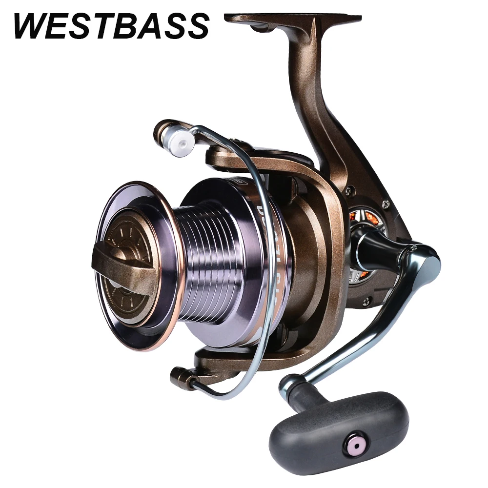 

Спиннинговая катушка WESTBASS из нержавеющей стали, 4,0: 1, высокоскоростная Алюминиевая катушка, Рыболовная катушка серии 9000-10000-12000
