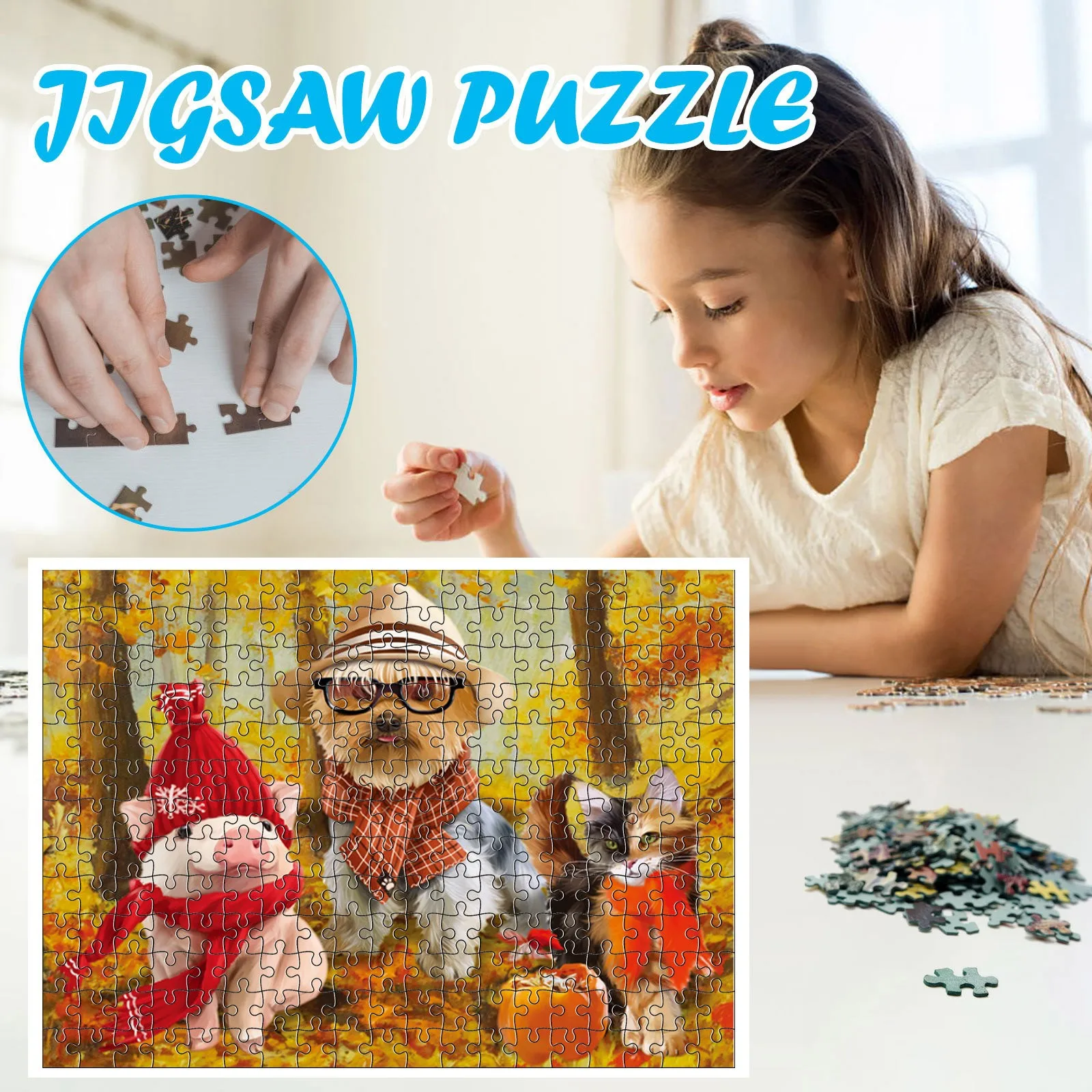 

1000 Pieces Kid Early educational toys baby hand grasp paper puzzle toy party among us digit learning education child toy #352