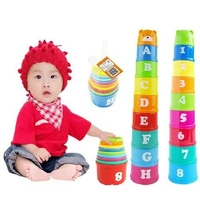 hot sale kids play educational letters piles folding cups baby lovely bear cup toddler stacking toys infant gift