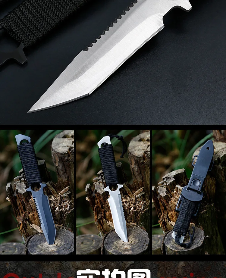 Hunting knife fixed bladeTactical Paratroopers Knife Hunt Stainless Steel Diving Outdoor Survival Camping Pocket Knives machet
