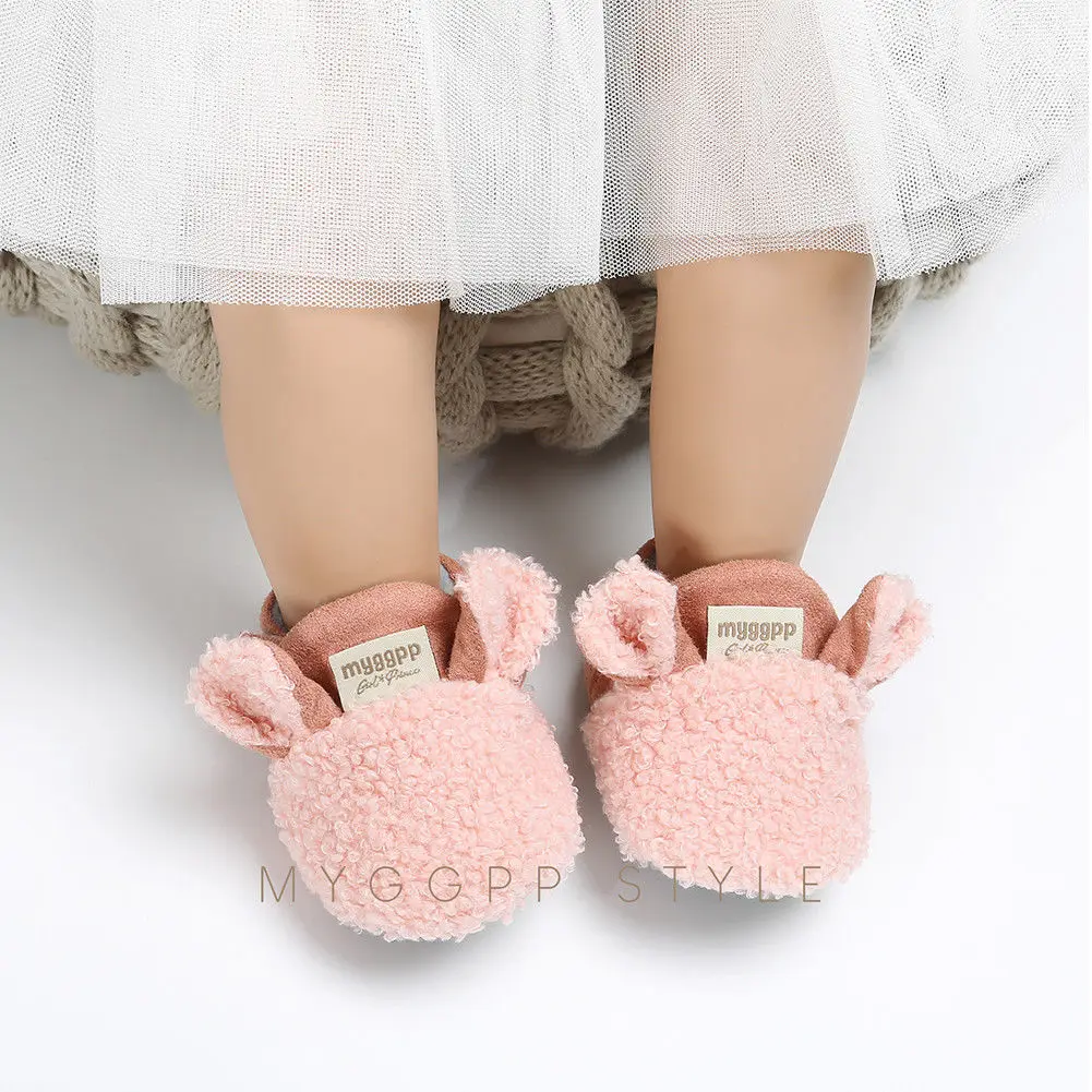 Симпатичные детские ботинки для новорожденных с ушами малышей обувь ползания