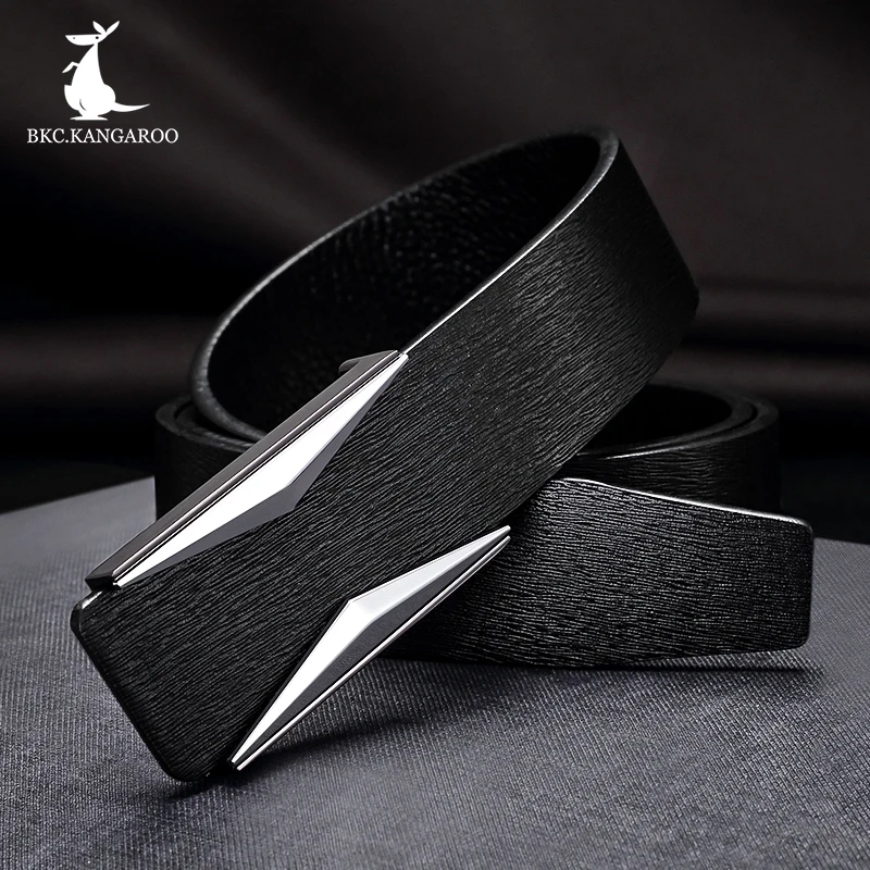 Мужской ремень-кенгуру из натуральной кожи с гладкой пряжкой | Аксессуары для