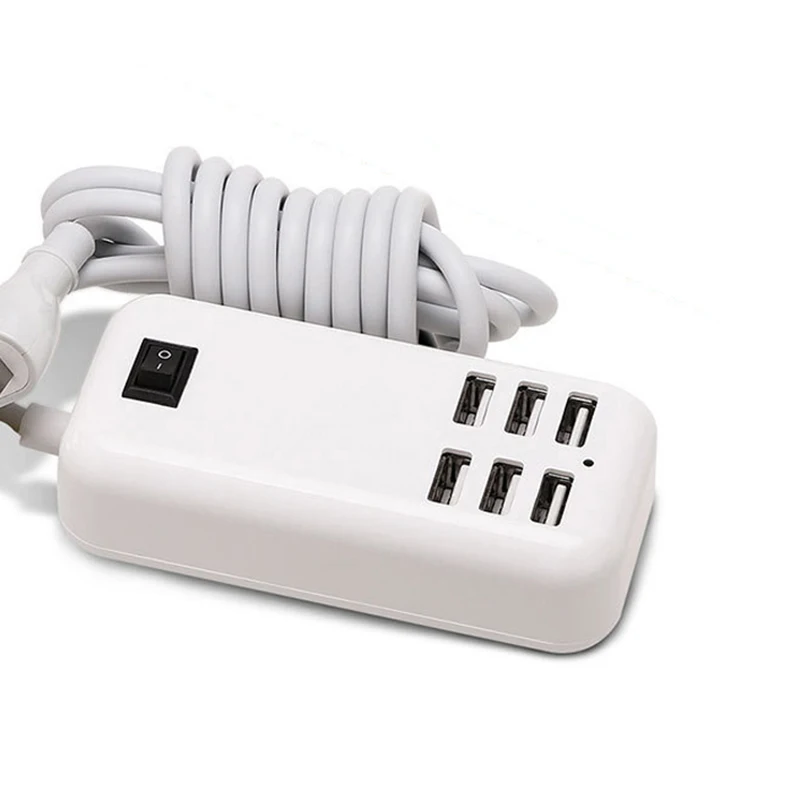 США/ЕС/Великобритания вилка 25 Вт 5A 6 usb портов настольное зарядное устройство концентратор Путешествия Главная расширение настенная розетка адаптер питания для iPad iPhone samsung