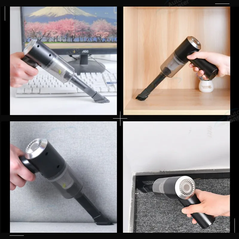 $120.59 9000pa Car Vacuum Cleaner Mini Gun style Cleaner Cordless 120W Handheld Portable Vacuum Cleaner For Auto Interior Home appliance
