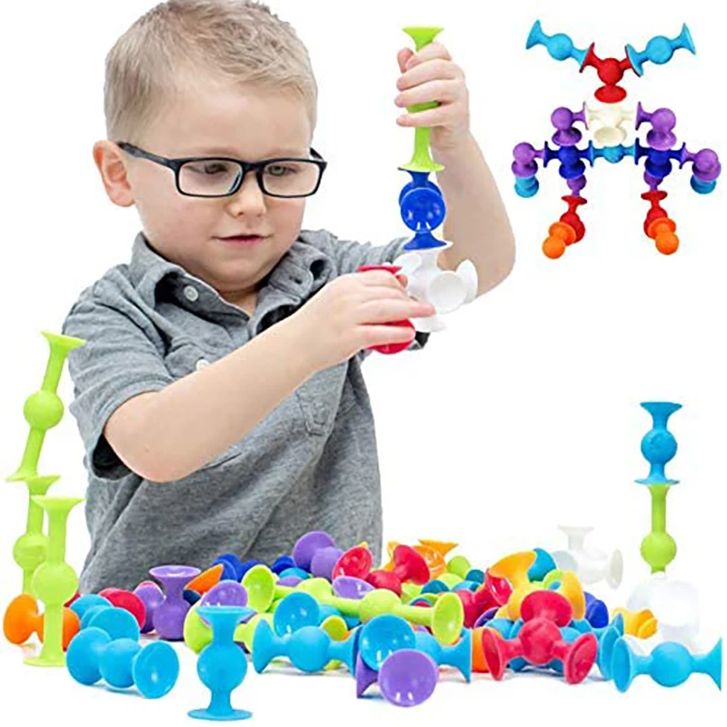 

12Pcs Popular Sucker Toys Pop Fidget Stacking Silicone Toys Games Can Release Stress Family Interactive Toy Darts Funny Toy Set