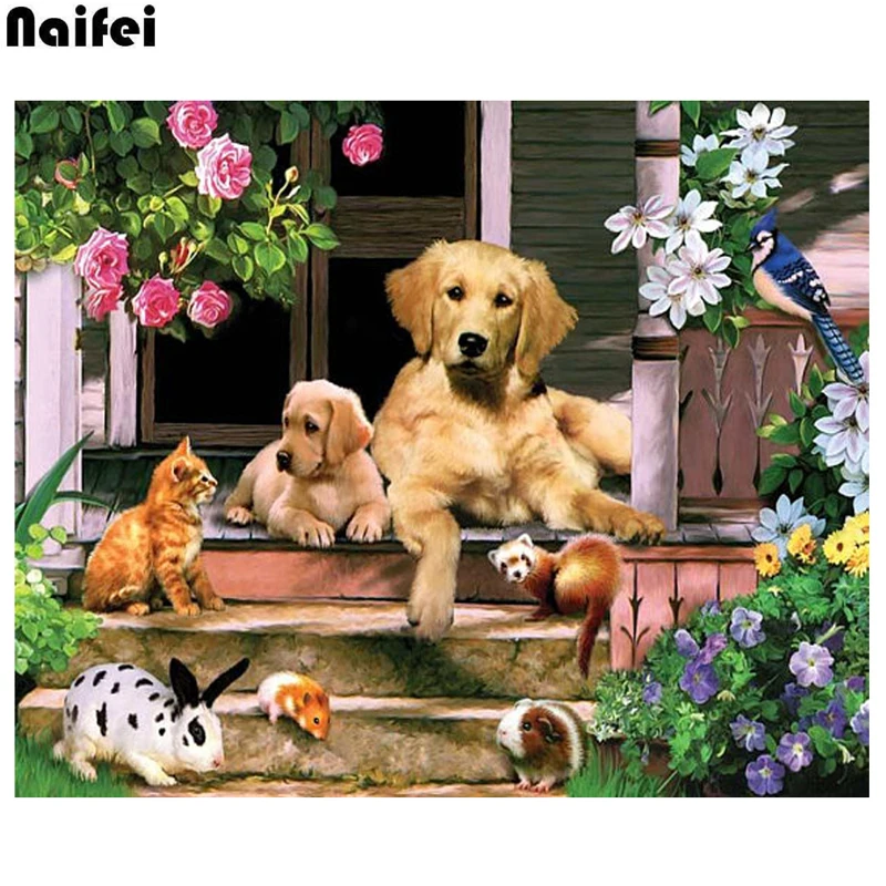 Алмазов картина собака на холсте Алмазная вышивка ручной работы лошадь для