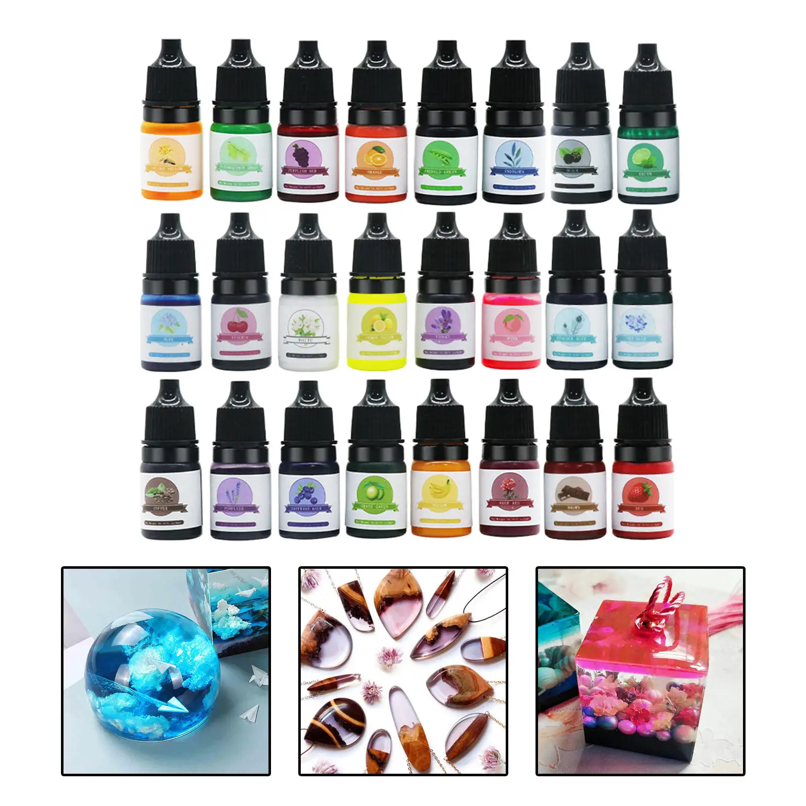 

24 Color Epoxy Resin Pigment Jewelry Making Concentrated Resin Coloring Dye Colorant Art Pigment Liquid for DIY Crafts Paint