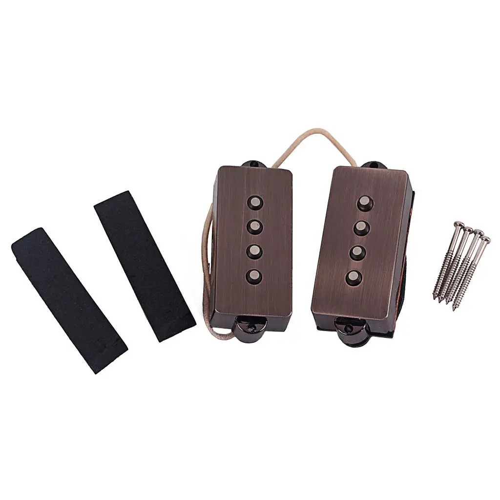

1 Pack 4 Strings Bass Guitar Neck+Bridge Pickups Luthier Supply