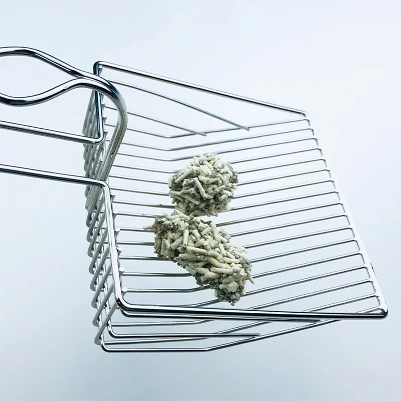 Лопатка для кошачьего туалета серебристая лопатка из нержавеющей стали домашних