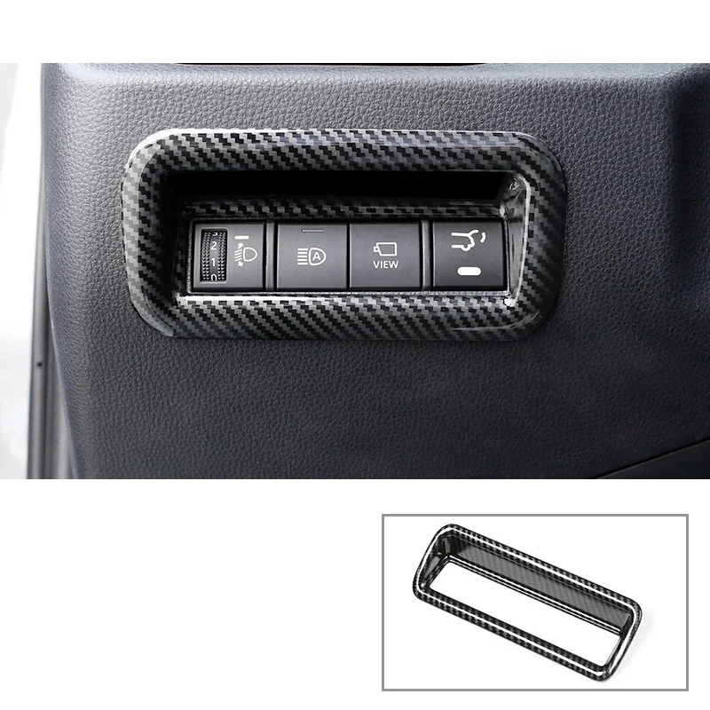 

for Toyota RAV4 Xa50 Car Headlight Switch Button Frame trims Interior Accessories Carbon Fiber 2019 2020 2021 adjust