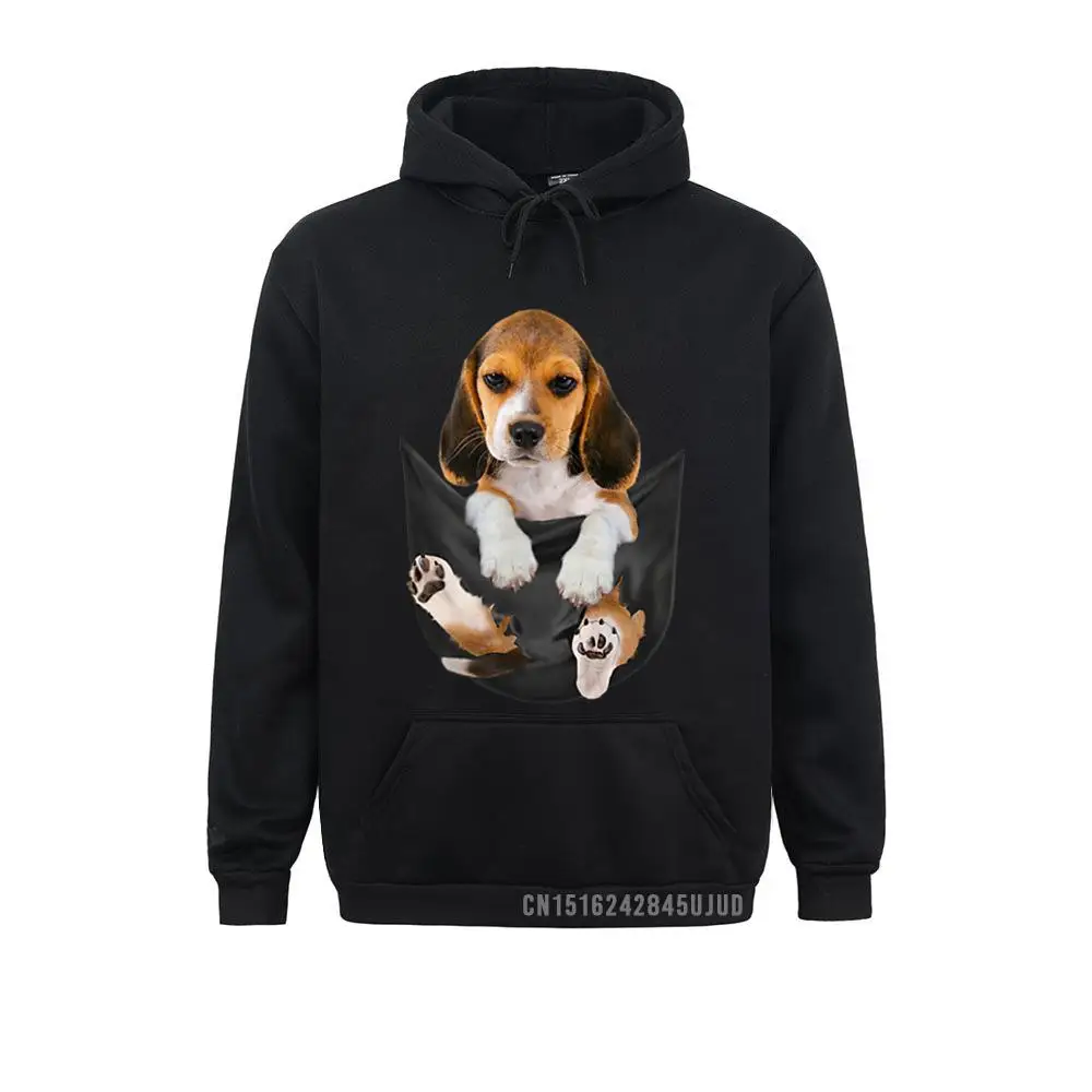 Dog Lovers Gifts Beagle In Pocket Funny Dog Face Pullover Hip Hop Father Day Men's Hoodies Street Hoods Slim Fit Sweatshirts