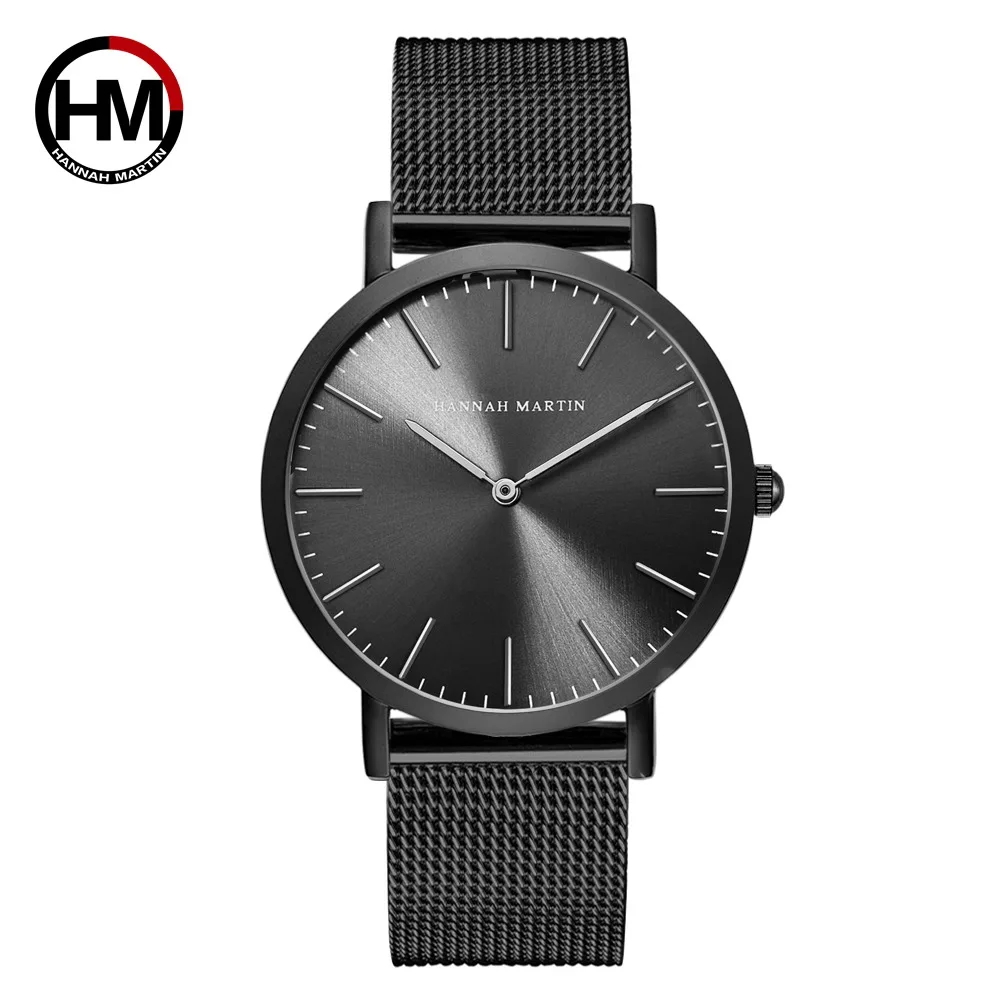 

Japan Quartz Movement Stainless Steel Mesh New Top Luxury Waterproof Men Ultra Thin Simple Wristwatch Fashion Casual Watches