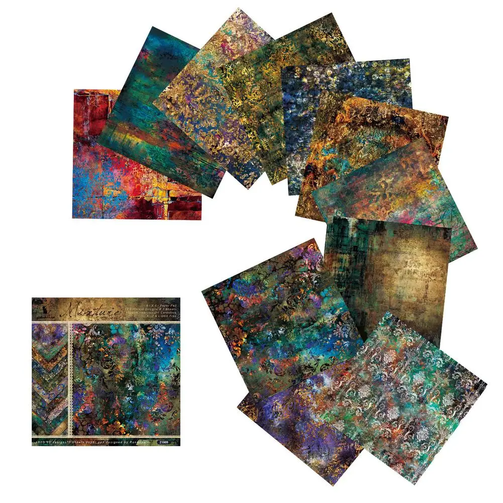 24 листа винтажная бумага для скрапбукинга узорчатый бумажный пакет ручной