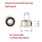 Стоматологические керамические подшипники 105 шт., высокоскоростные для Sirona WH, размер наконечника 3,175x6,35x2,78 мм, картридж ротора с турбинным подшипником