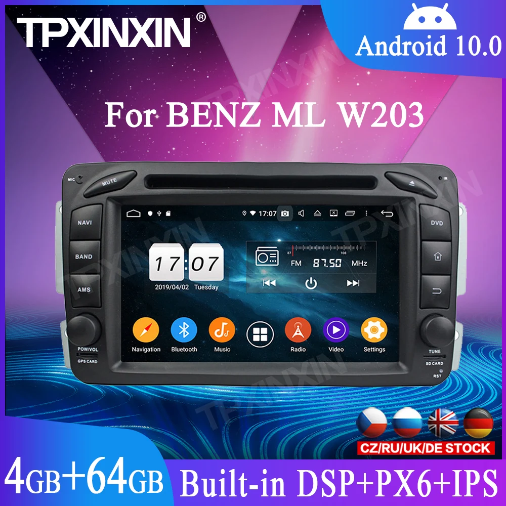 

Android 10 DSP Car DVD Player GPS Navigation For Mercedes Benz ML W203 Multimedia Player Car Head Unit Auto Radio Tape Recorder