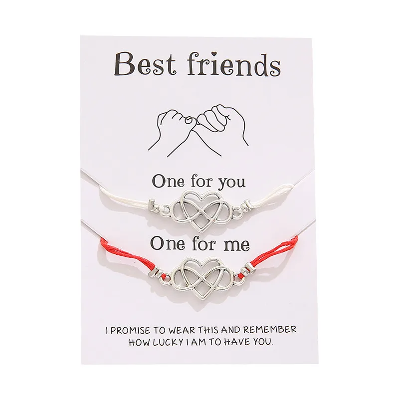 Hot Selling Best Friends Friendship Card Chain Simple Personality Love 8 Character Lovers Designer Chrams Bracelets | Украшения и