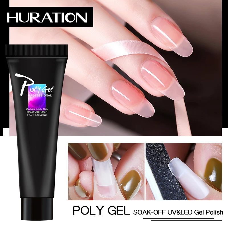 Huration PolyGel наращивания ногтей гель 9 Цвета УФ лак для формы Лаки французский