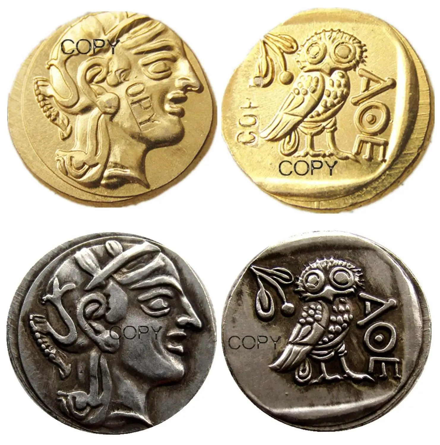 G(02) древние Афины греческое золото Drachm - Atena Греция Сова Drachma