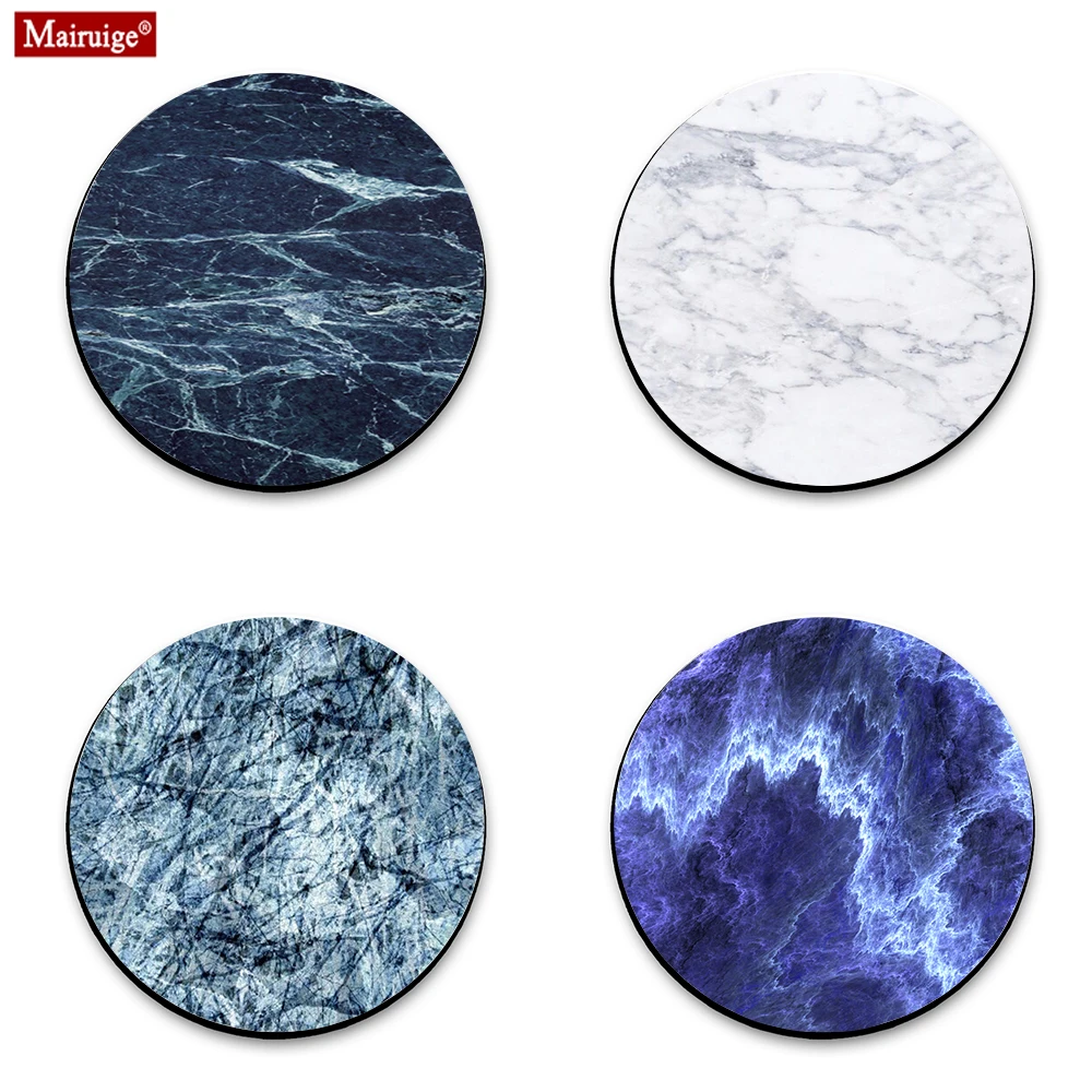 20x20cm Mouse Pad Round Texture Pattern Custom Game Non-slip Space Marble Computer Small Desk Mat Cute | Компьютеры и офис